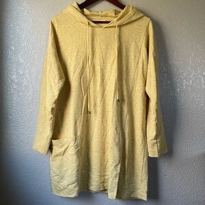 Soft Surroundings Womens Medium The Soho Hoodie Tunic Sweatshirt Artsy Lagenlook